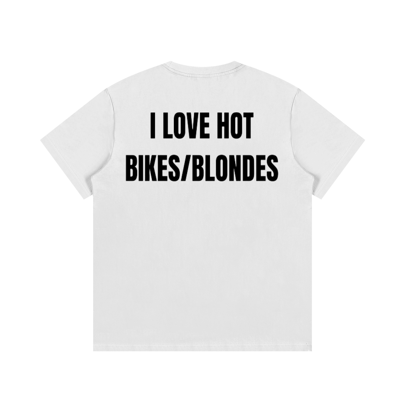 "Hot Bikes/Blondes Cotton T-Shirt."